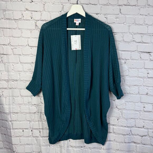 LuLaRoe Tracy Rib Knit Cardigan Teal Size Small NWT - Picture 1 of 7